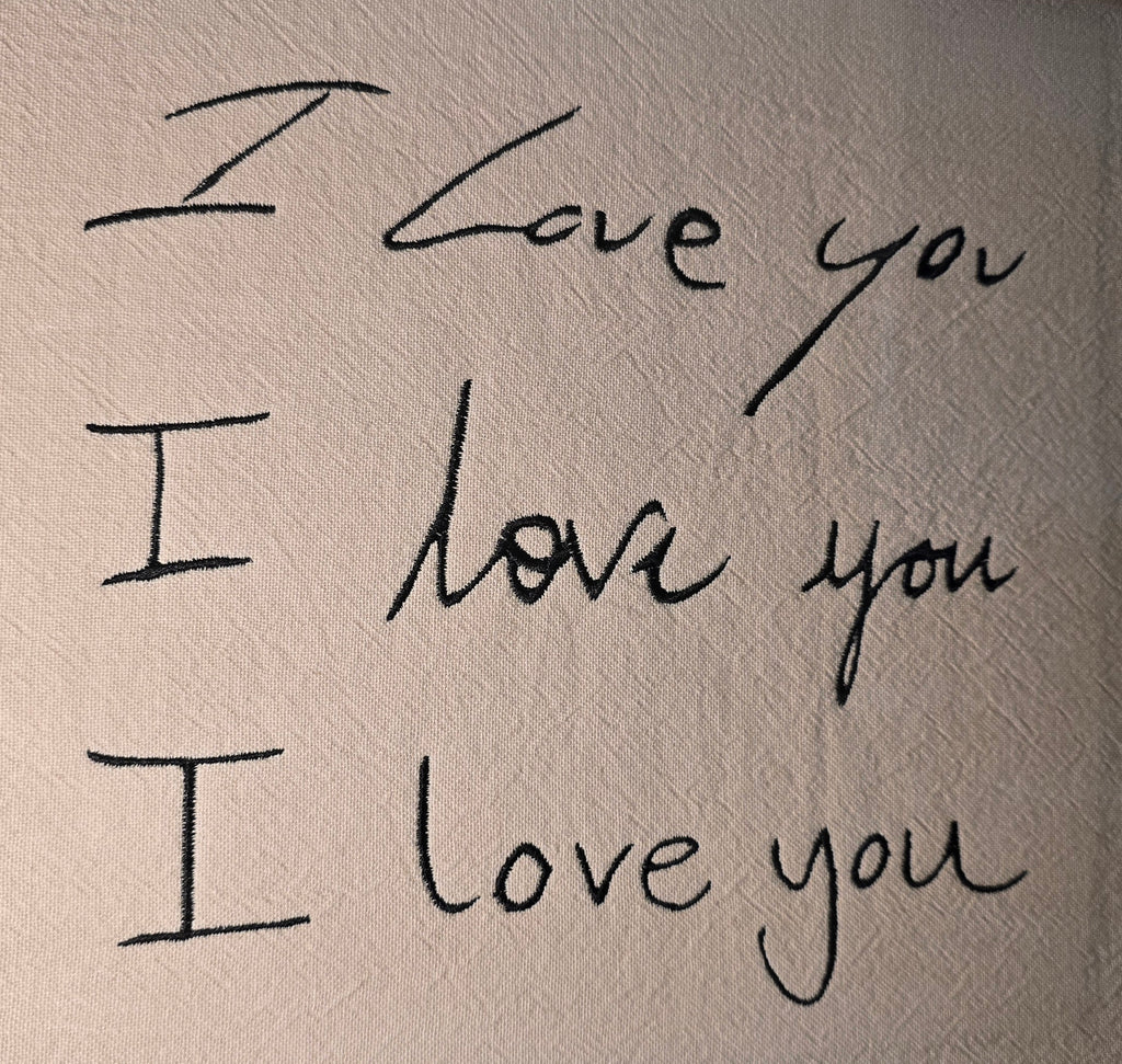 Multiple "I love you" Handwriting Embroidery Keepsake - A4 Framed or Unframed