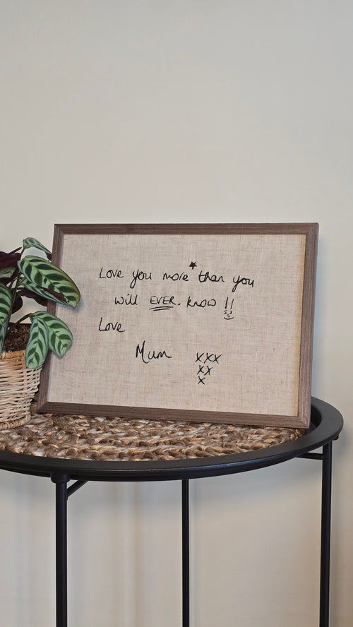 Handwriting Embroidery Keepsake - A4 Framed