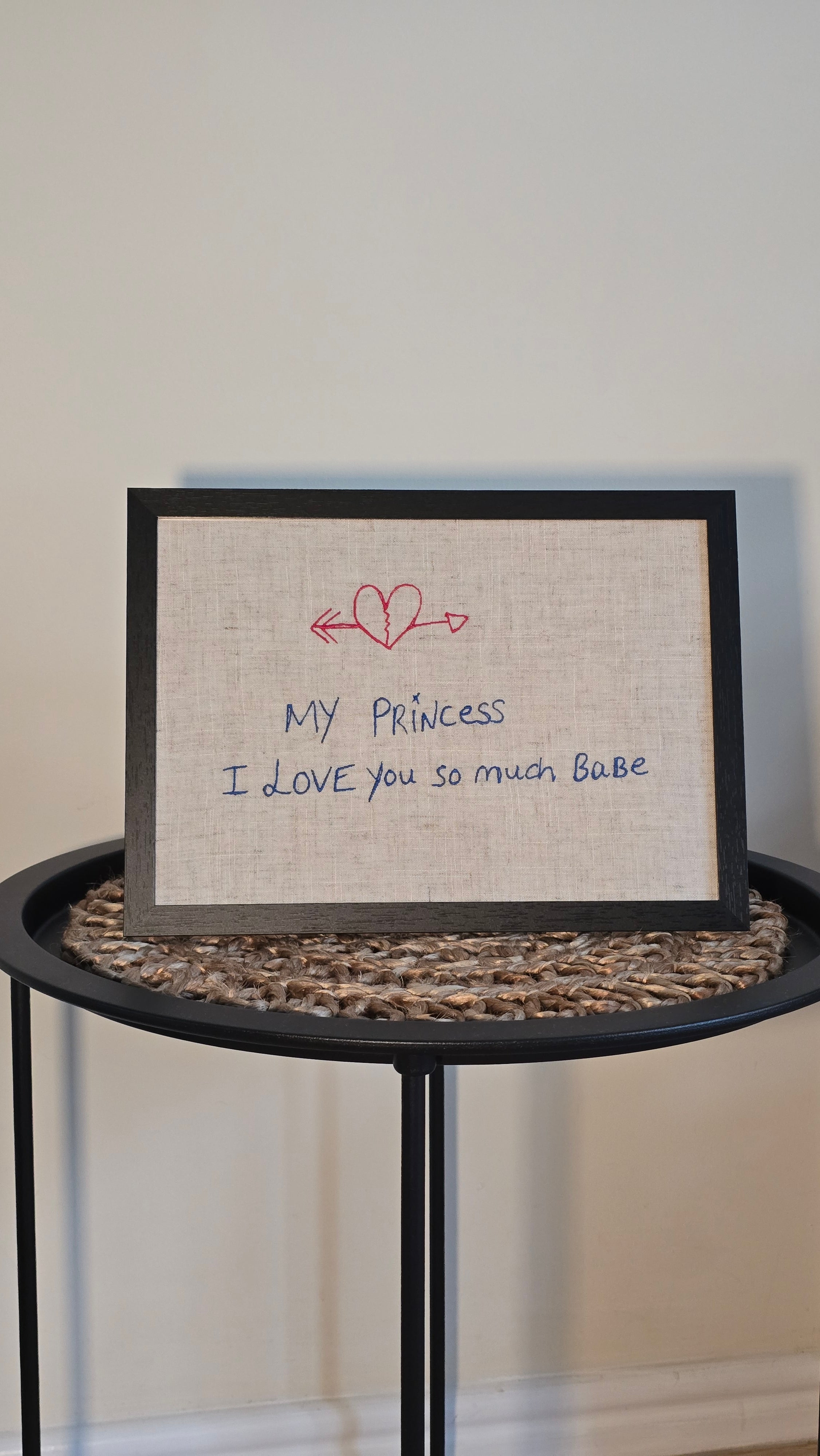 Handwriting Embroidery Keepsake - A4 Framed